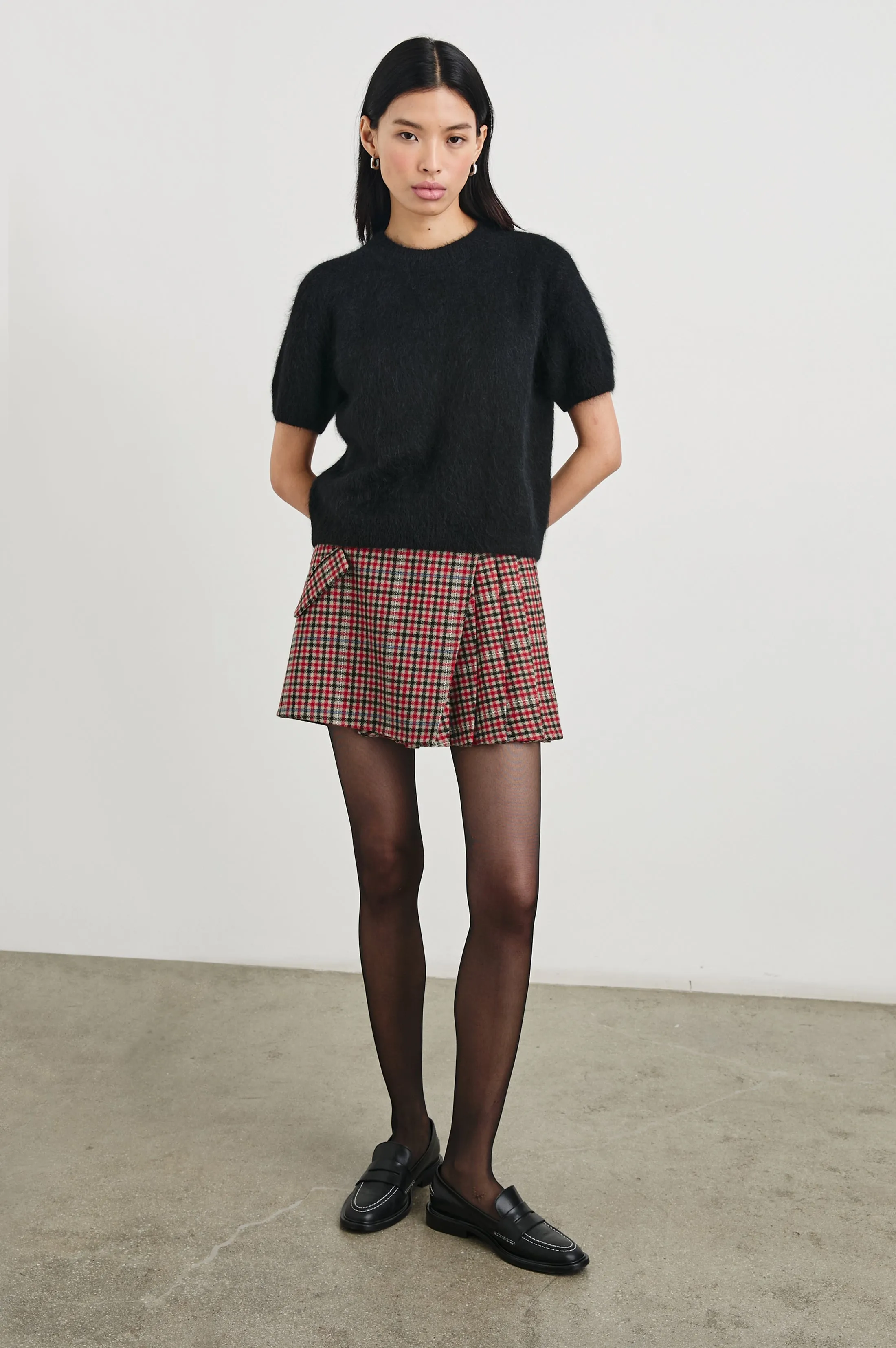 ADRIANA SKIRT - CRIMSON MINI CHECK