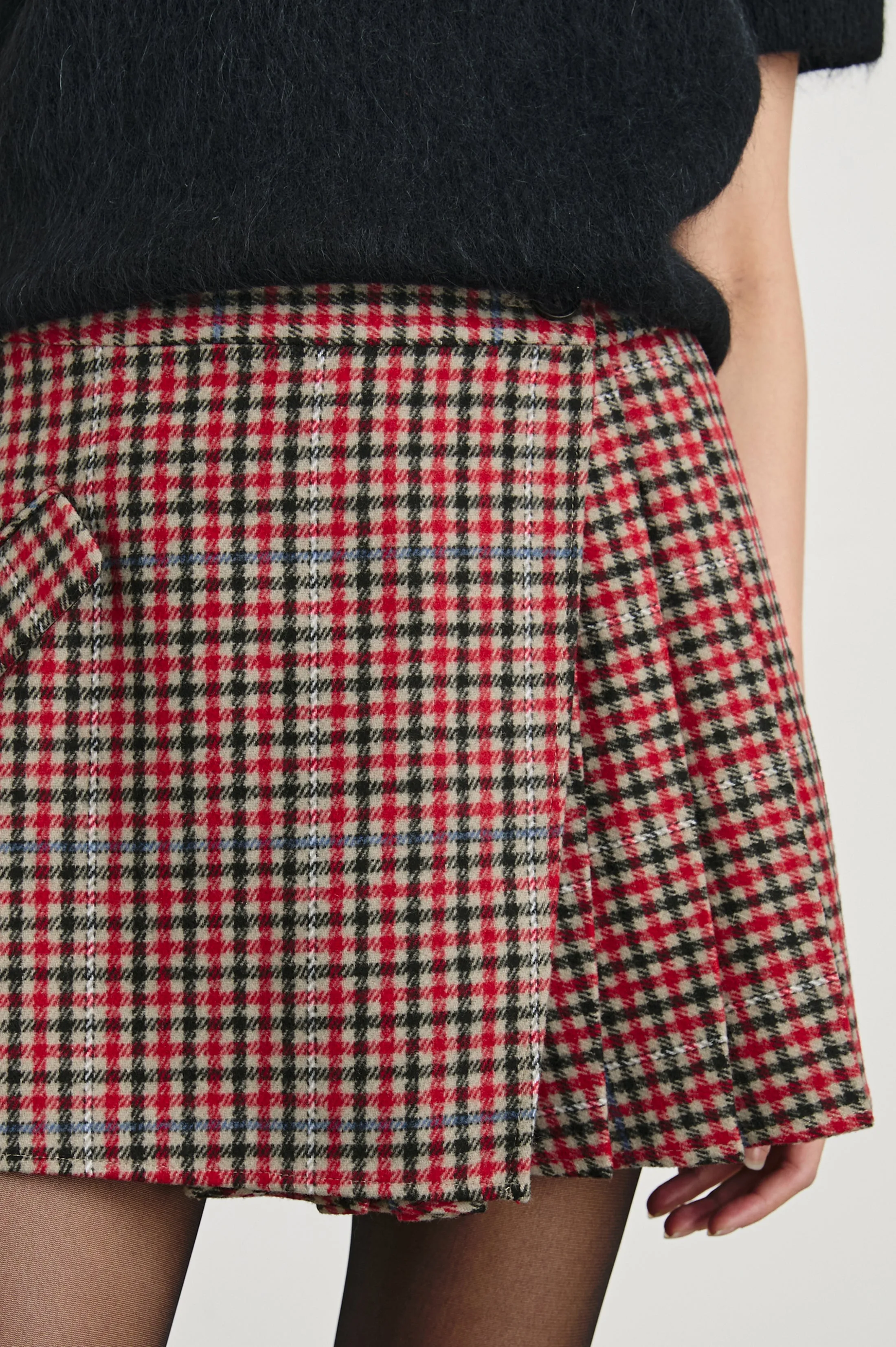 ADRIANA SKIRT - CRIMSON MINI CHECK