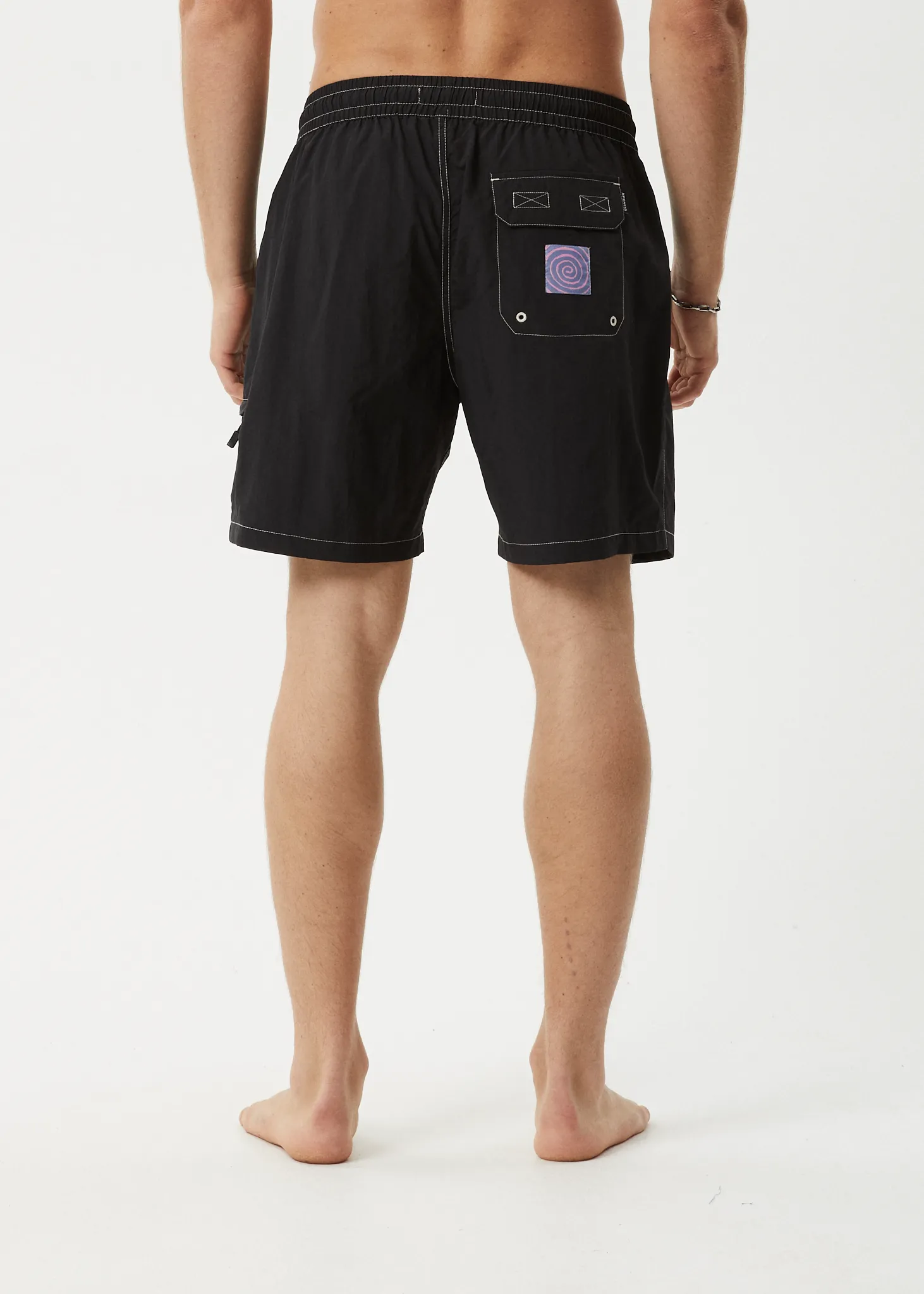 AFENDS Mens Deep State - Baywatch Swim Short 18" - Black