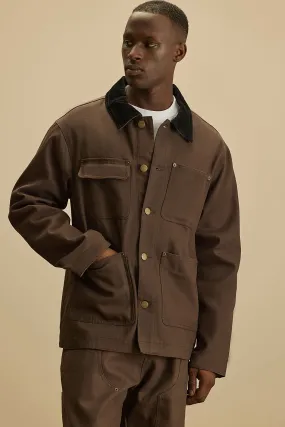 Alexander Utility Canvas Chore Jacket - Brown