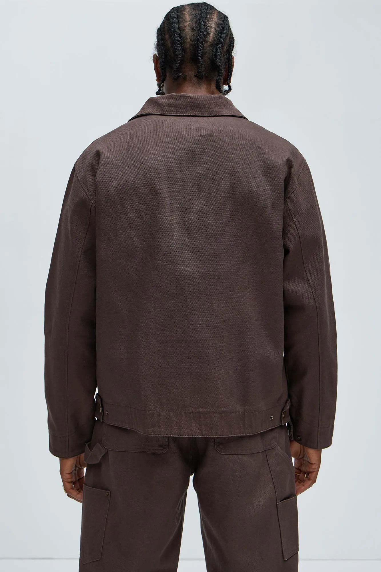 Alexander Utility Canvas Zip Work Jacket - Brown