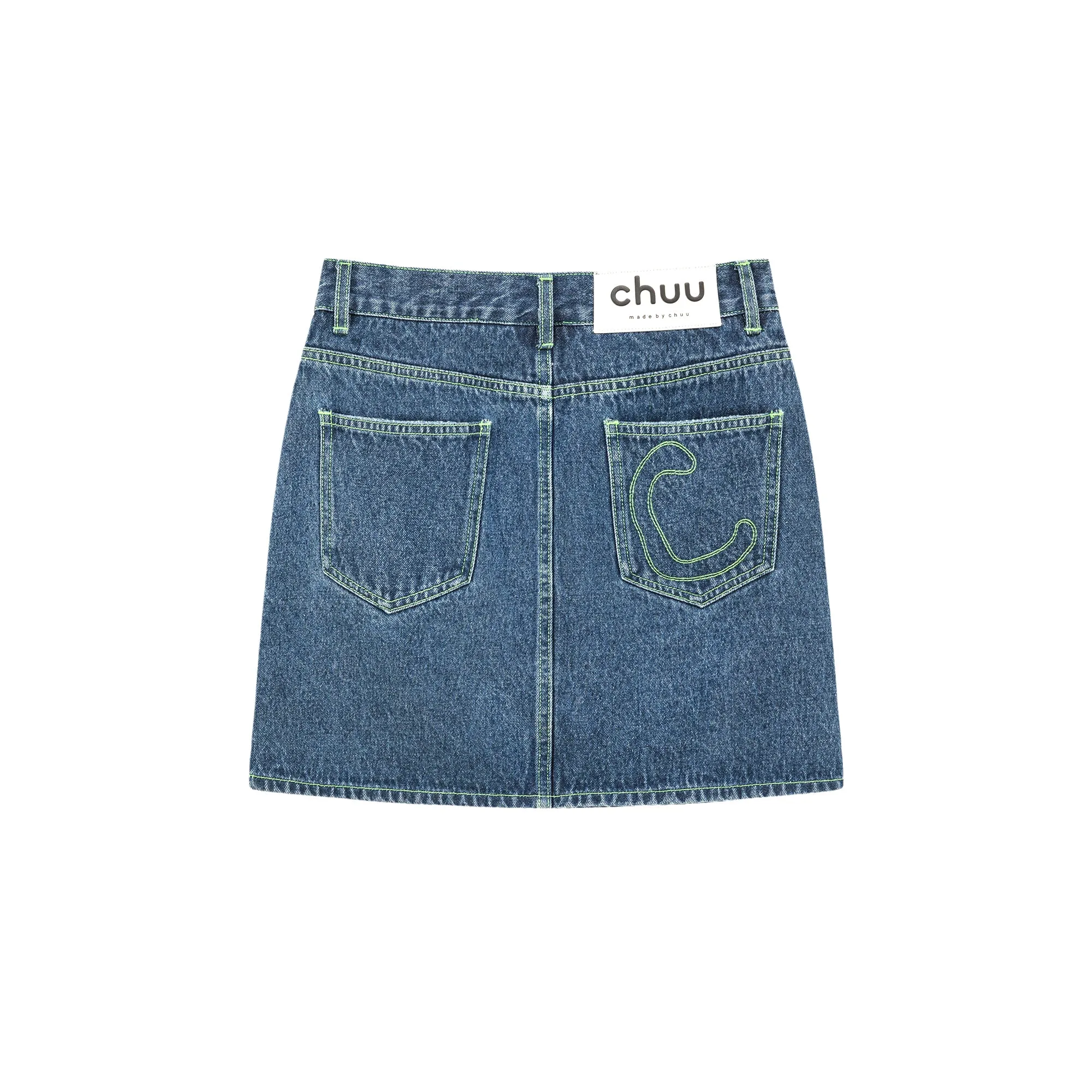 Asymmetrical Button Daily Denim Mini Skirt