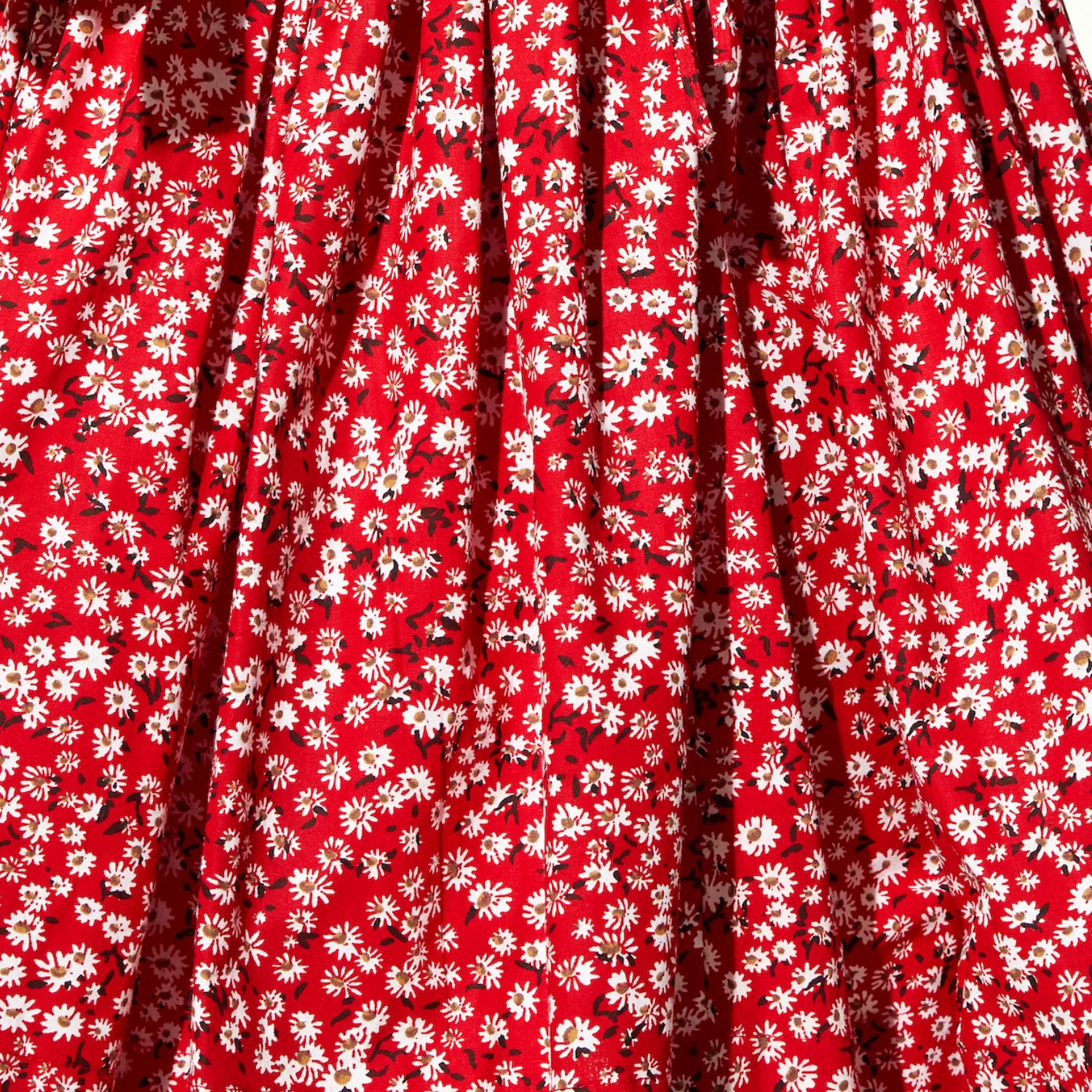 Audree Floral Print Poplin Mini Dress in Candy Red