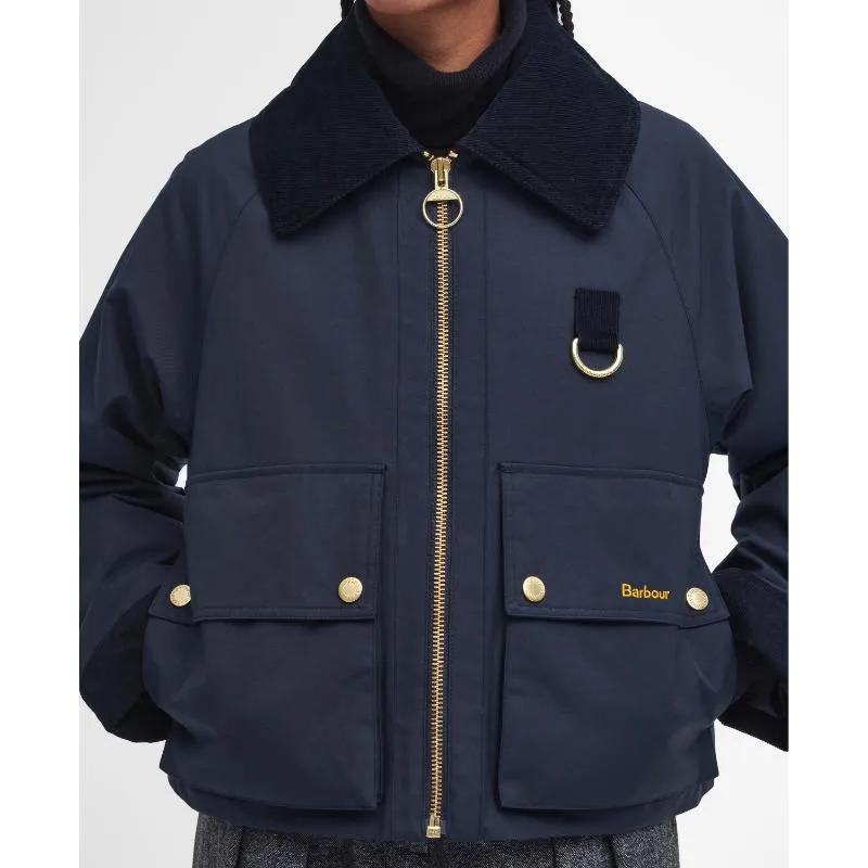 Barbour Nora Casual Ladies Jacket - Dark Navy/Military Brown/Dark Navy