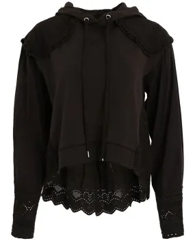 Black Eyelet Aurelie Hoodie