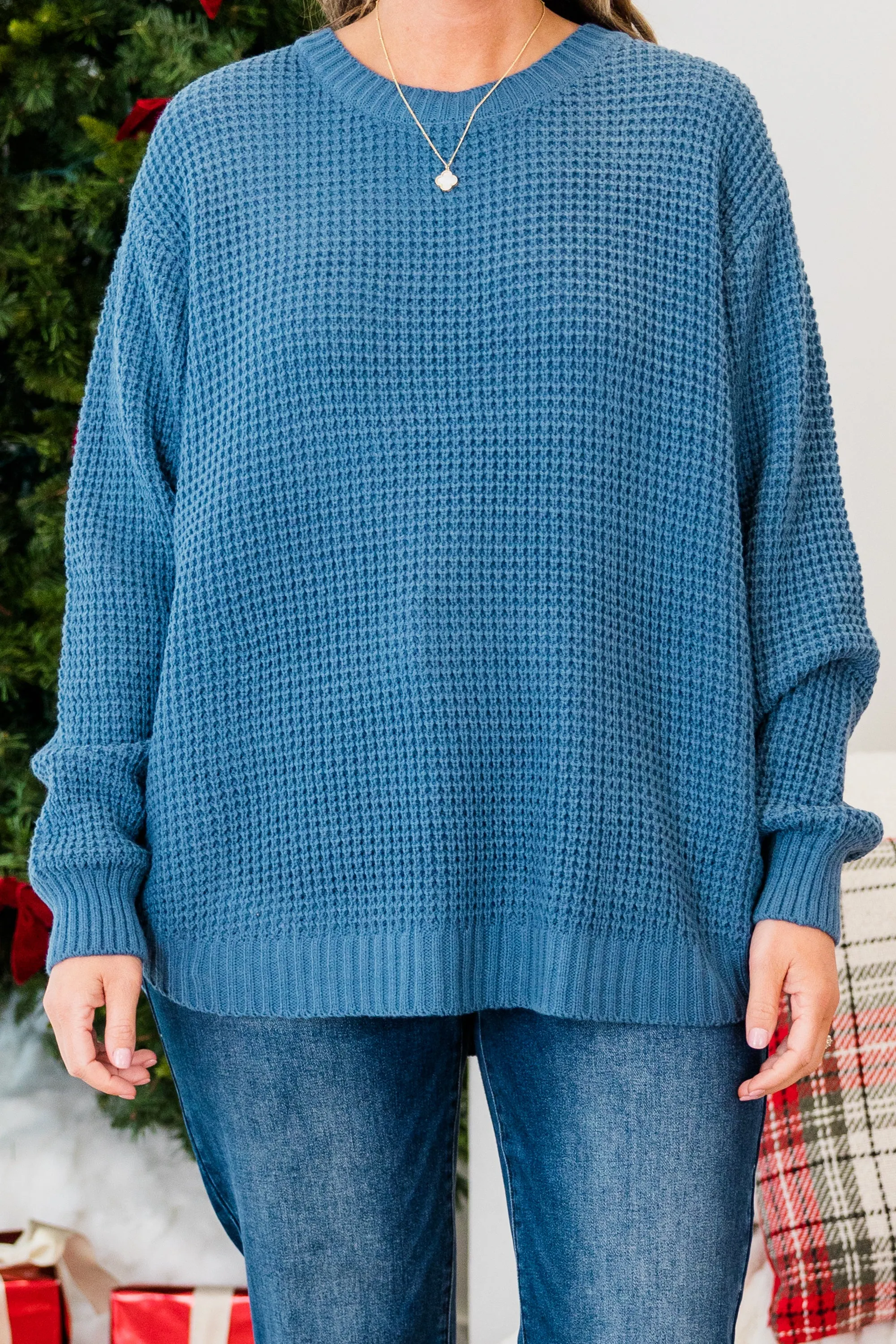 Breezy Weather Sweater, Dusty Blue