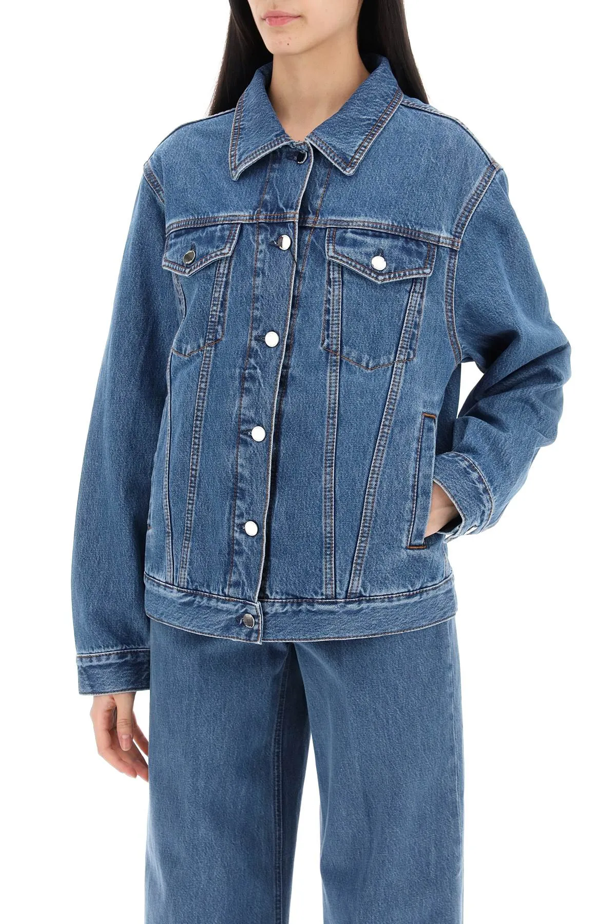 classic line denim jacket for men or women