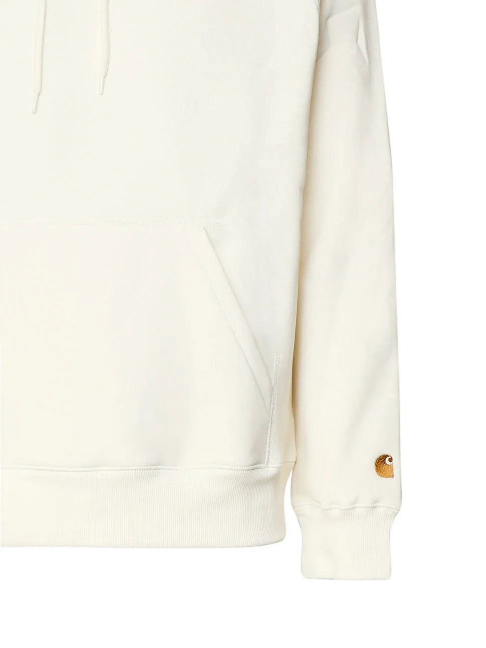 Cream Hooded Sweatshirt with Pockets