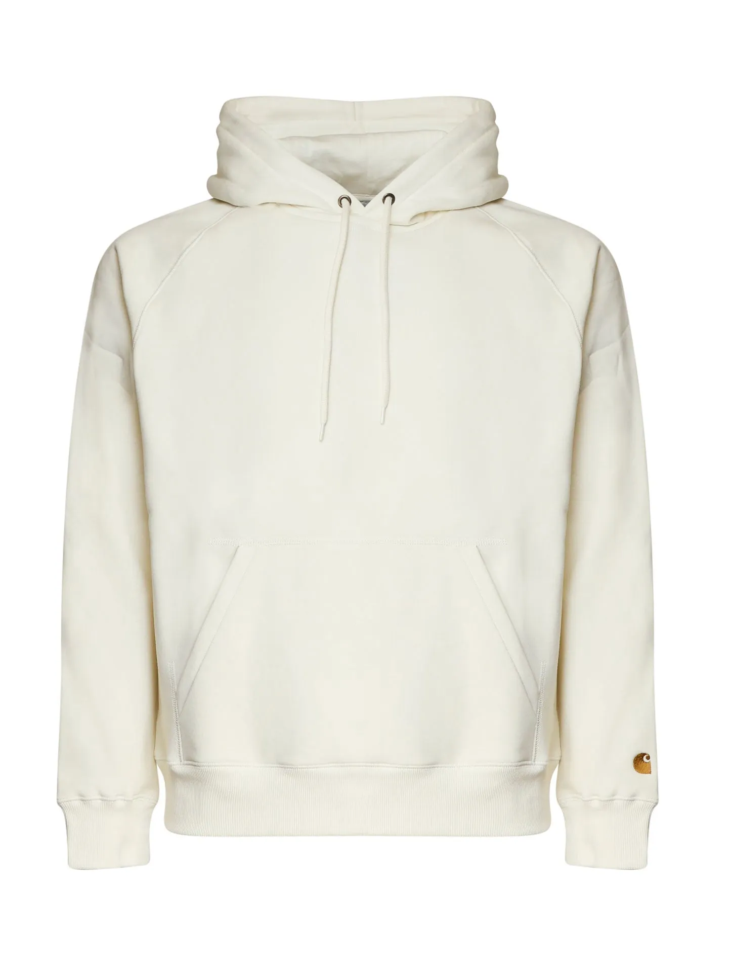 Cream Hooded Sweatshirt with Pockets