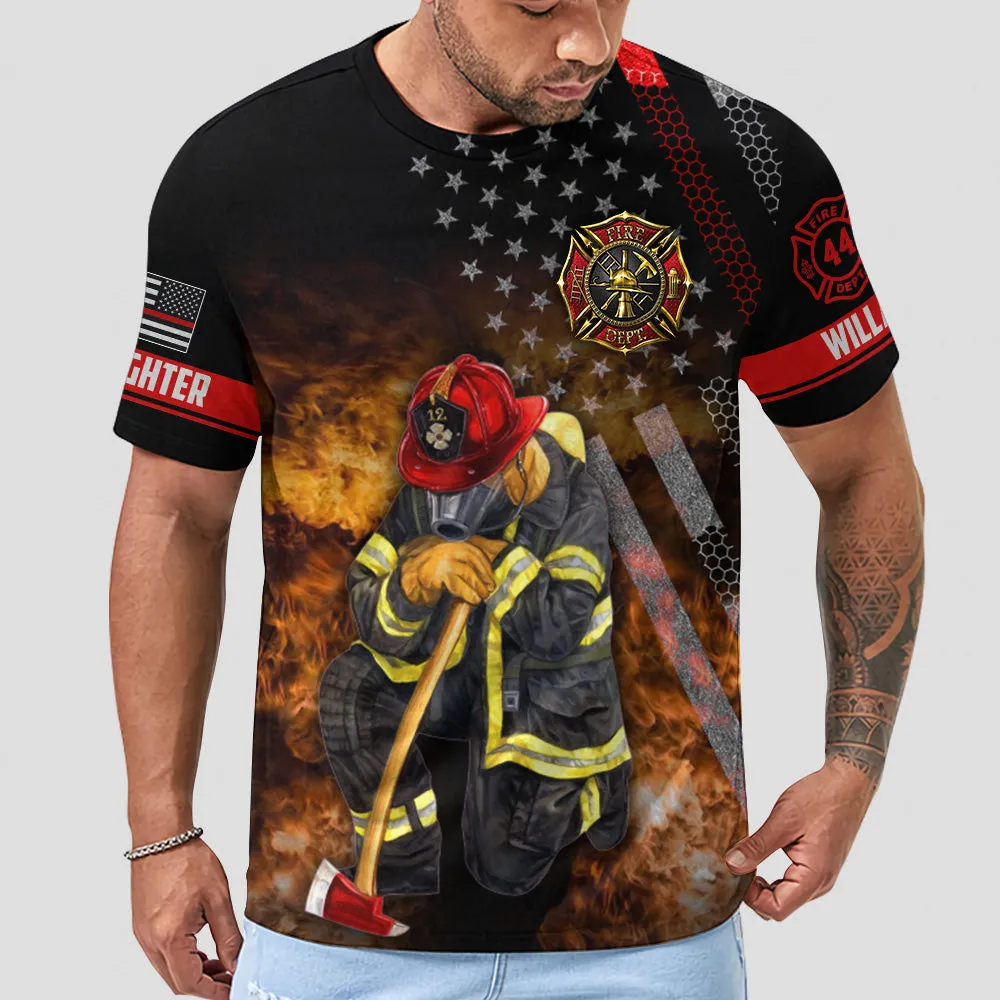 Custom Shirts Gift For Firefighter Personalized Gifts For Fireman Firefighter All Over Print Shirts