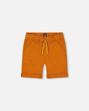 Dusty Orange Stretch Twill Short