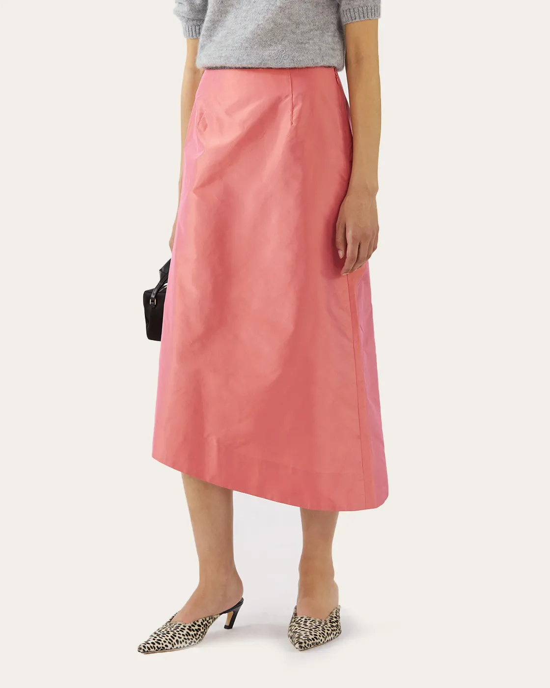 Eva Skirt Silk Taffeta Coral