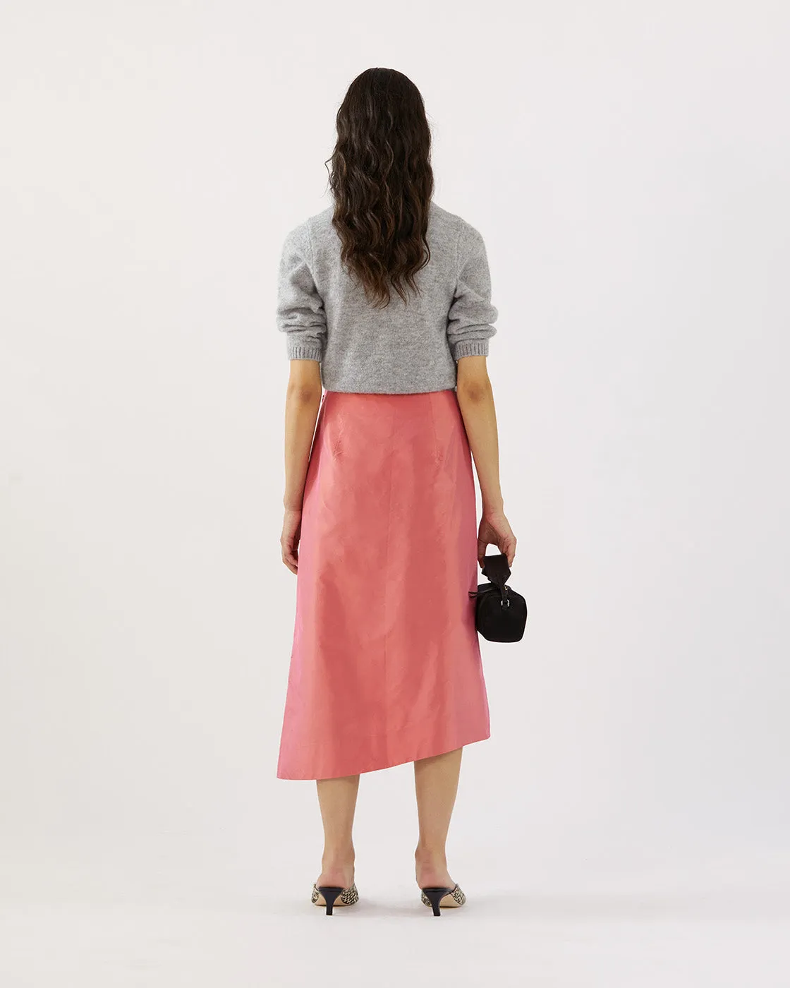 Eva Skirt Silk Taffeta Coral