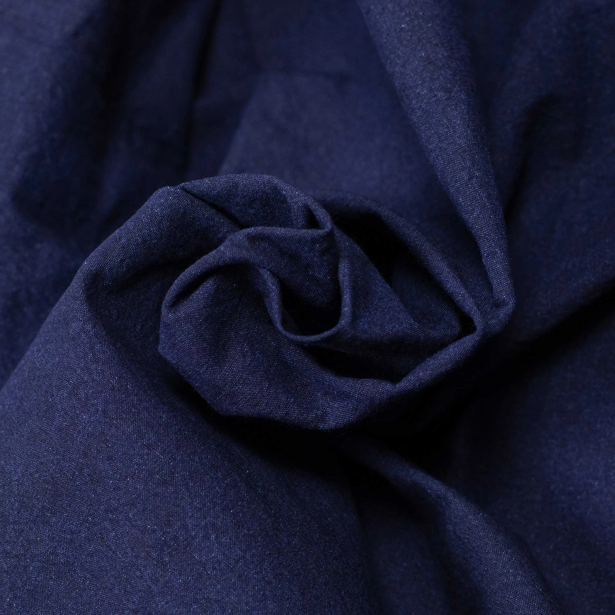 Field jacket in indigo dyed slubby cotton