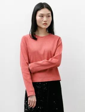 Fitted Rib T-Shirt LS Coral