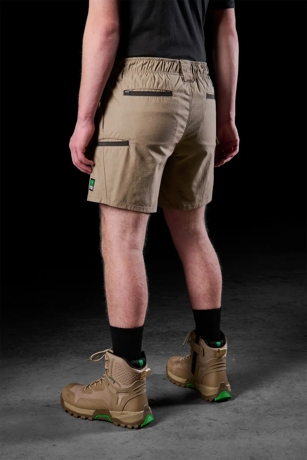 FXD Workwear  WS.7 - ELASTIC WAIST UTILITY SHORTS - KHAKI