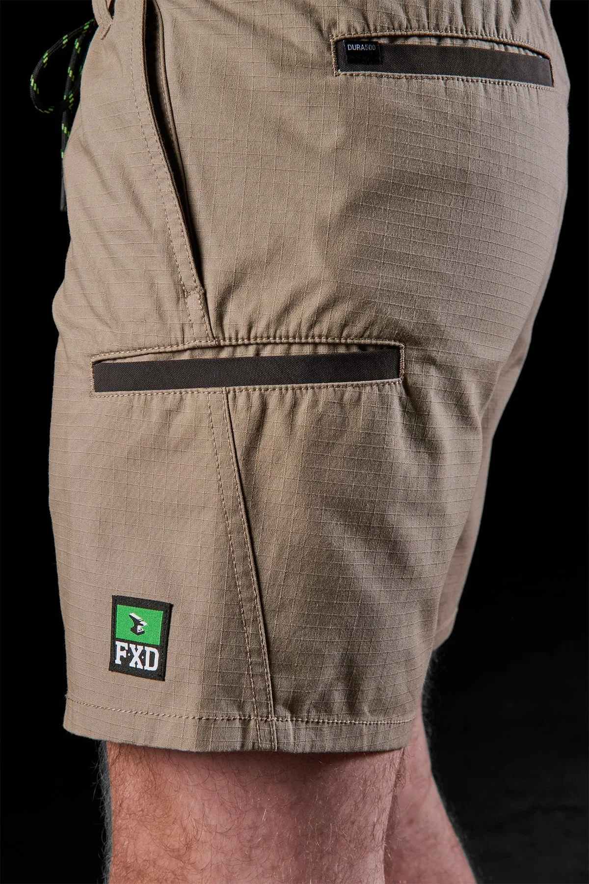 FXD Workwear  WS.7 - ELASTIC WAIST UTILITY SHORTS - KHAKI