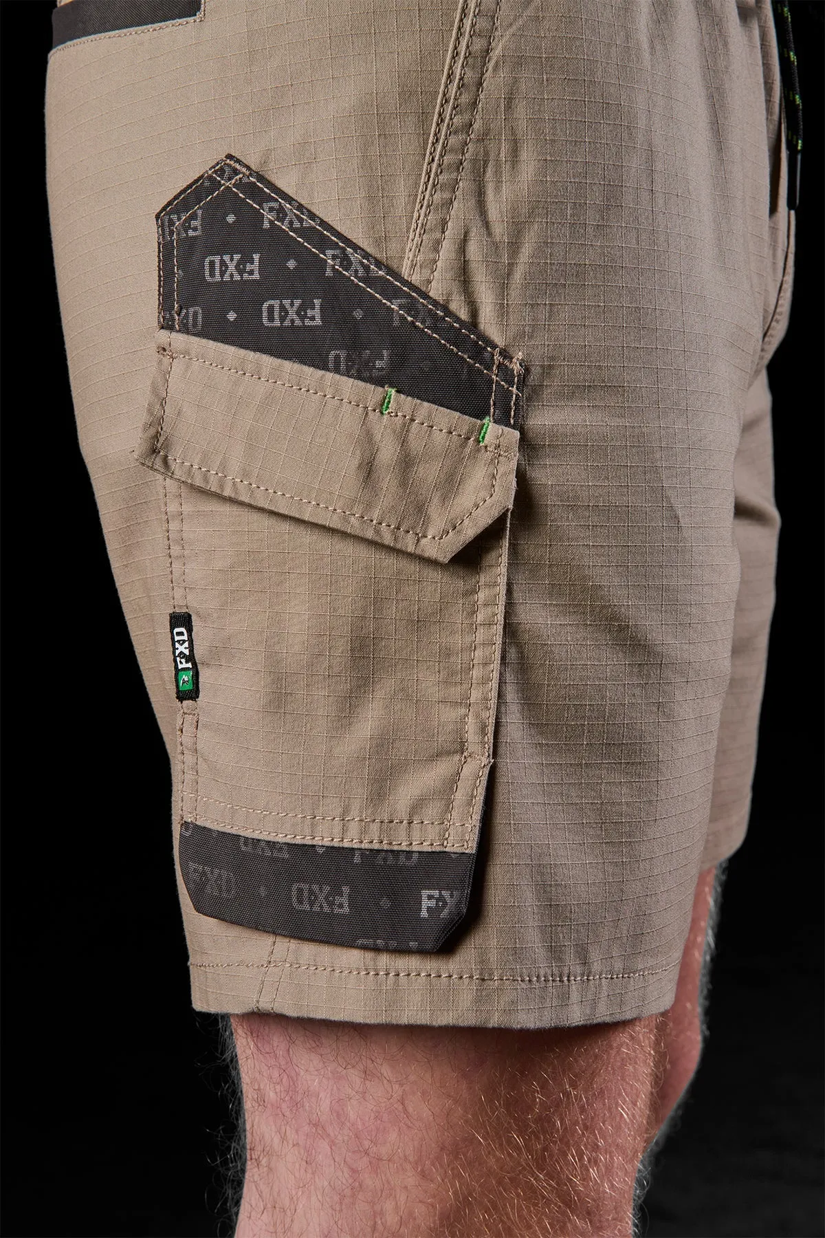 FXD Workwear  WS.7 - ELASTIC WAIST UTILITY SHORTS - KHAKI