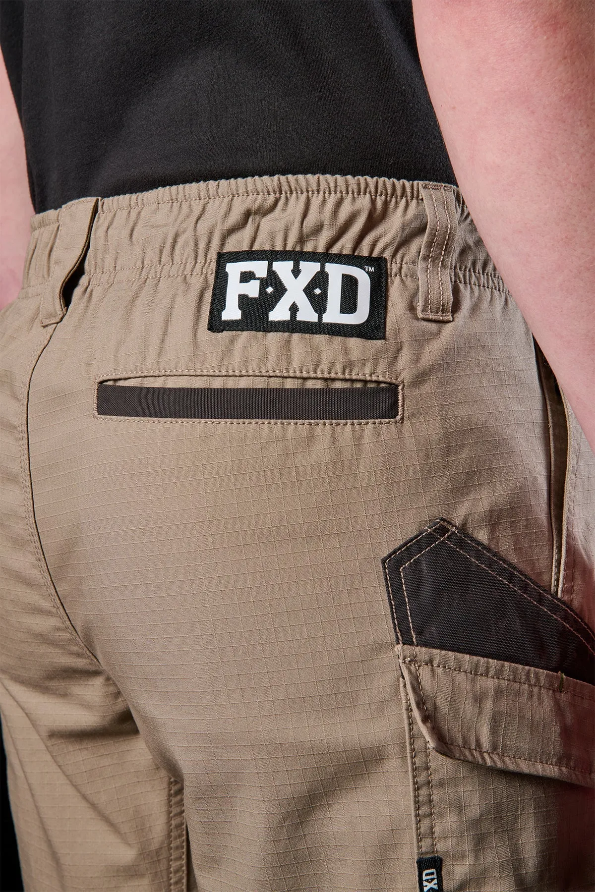 FXD Workwear  WS.7 - ELASTIC WAIST UTILITY SHORTS - KHAKI