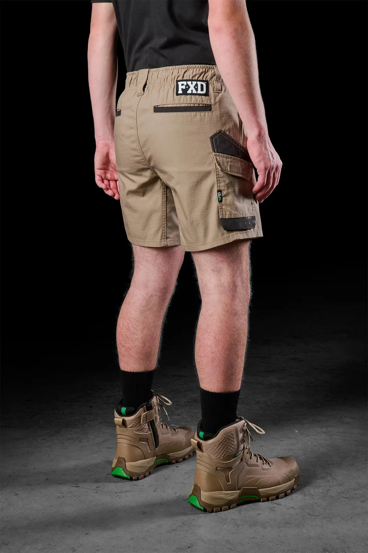 FXD Workwear  WS.7 - ELASTIC WAIST UTILITY SHORTS - KHAKI