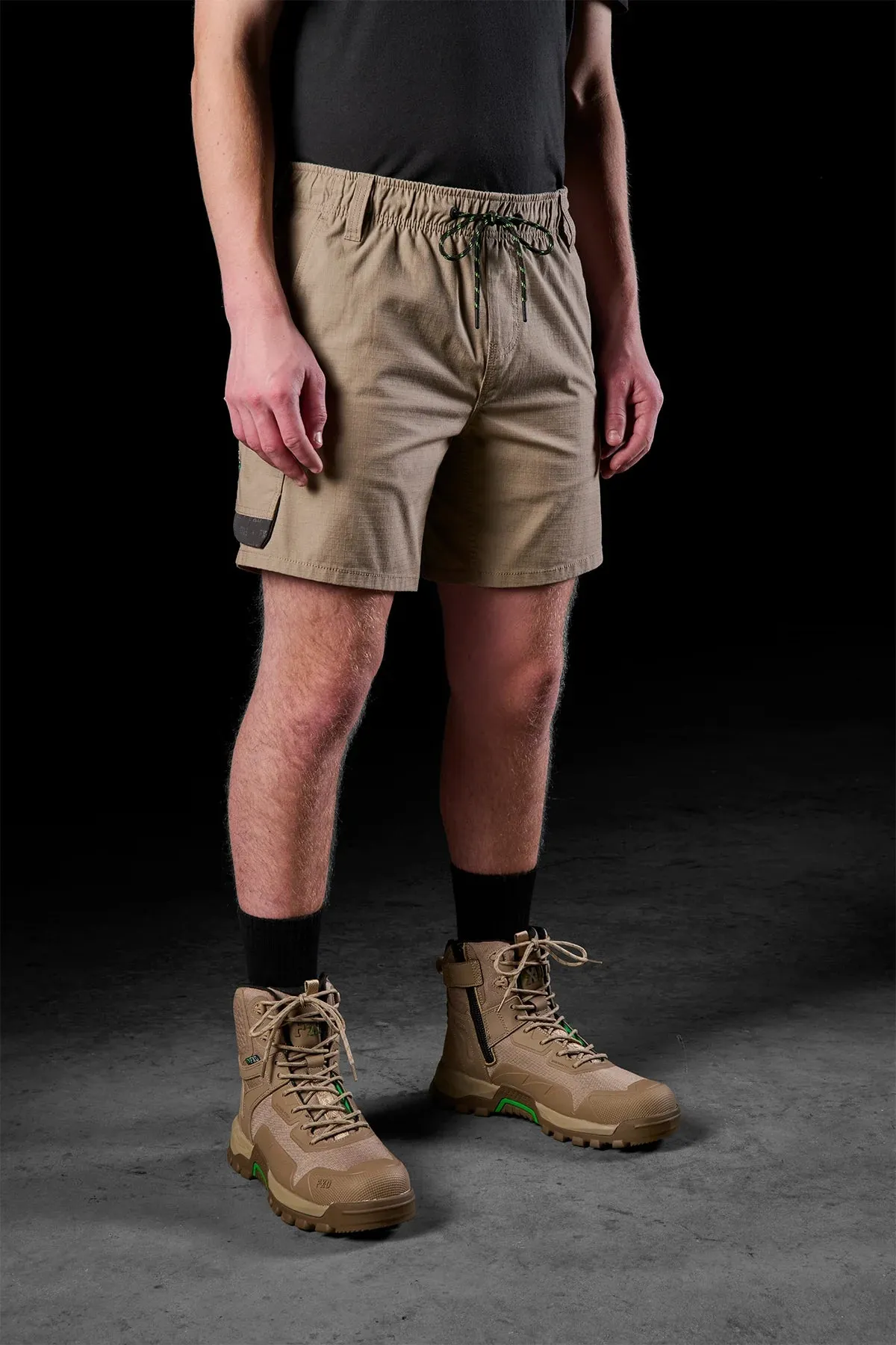 FXD Workwear  WS.7 - ELASTIC WAIST UTILITY SHORTS - KHAKI