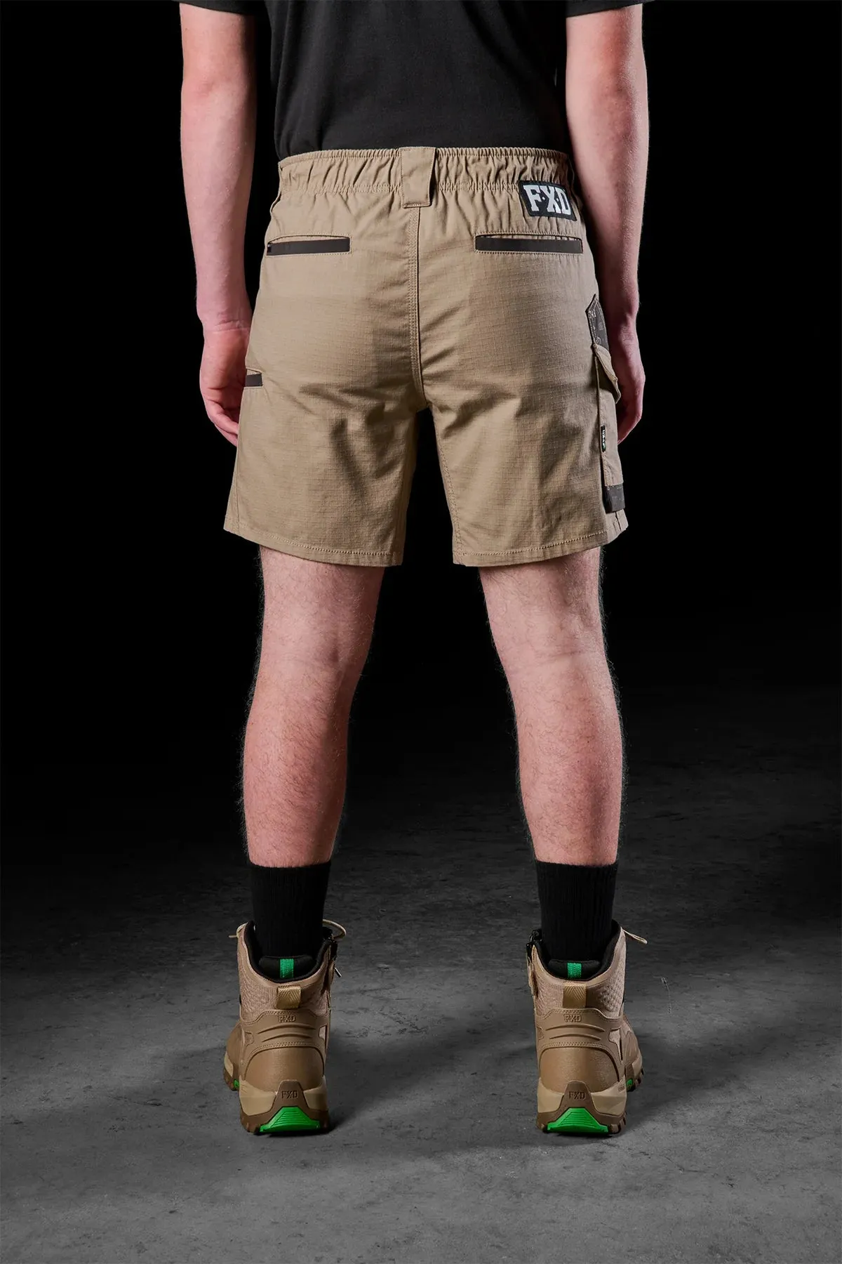 FXD Workwear  WS.7 - ELASTIC WAIST UTILITY SHORTS - KHAKI