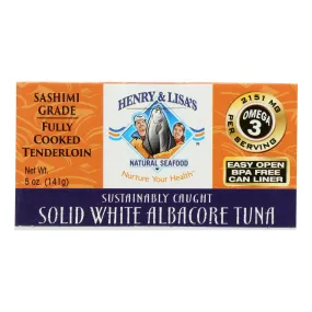 Henry and Lisa's Premium Solid White Albacore Tuna, Pack of 12 - 5 Oz. Cans