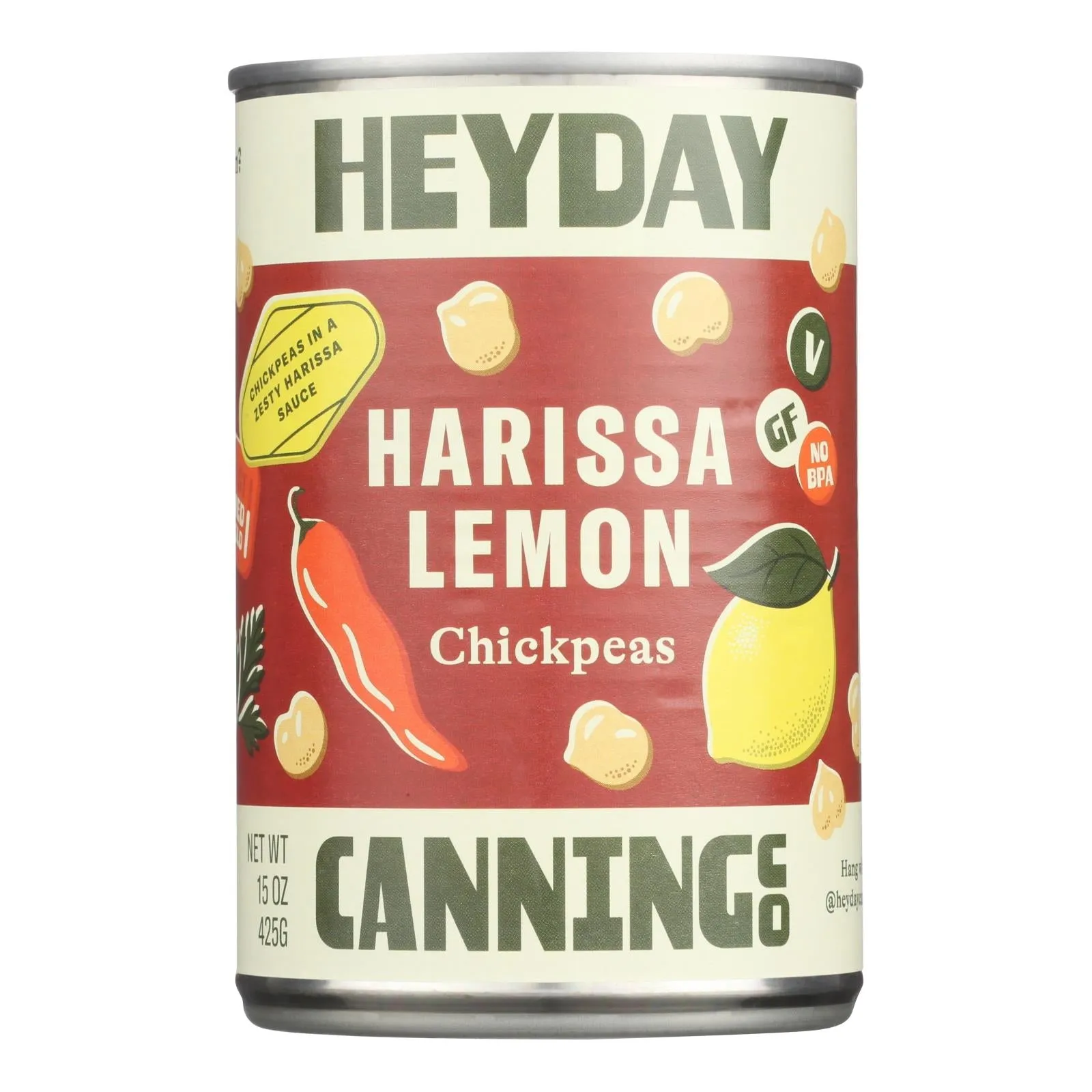 Heyday Canning Company Chickpeas Harissa Lemon Mild, 6 x 15 oz