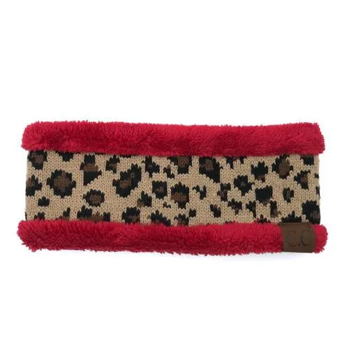 HW-45 LEOPARD HEADWRAP RED