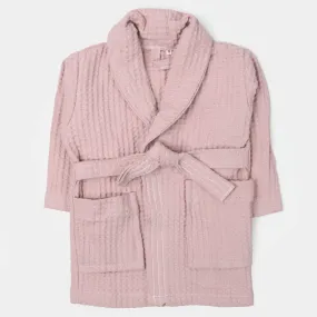 Kids Bathrobe Pink Waffle Plain | 1-4 Years