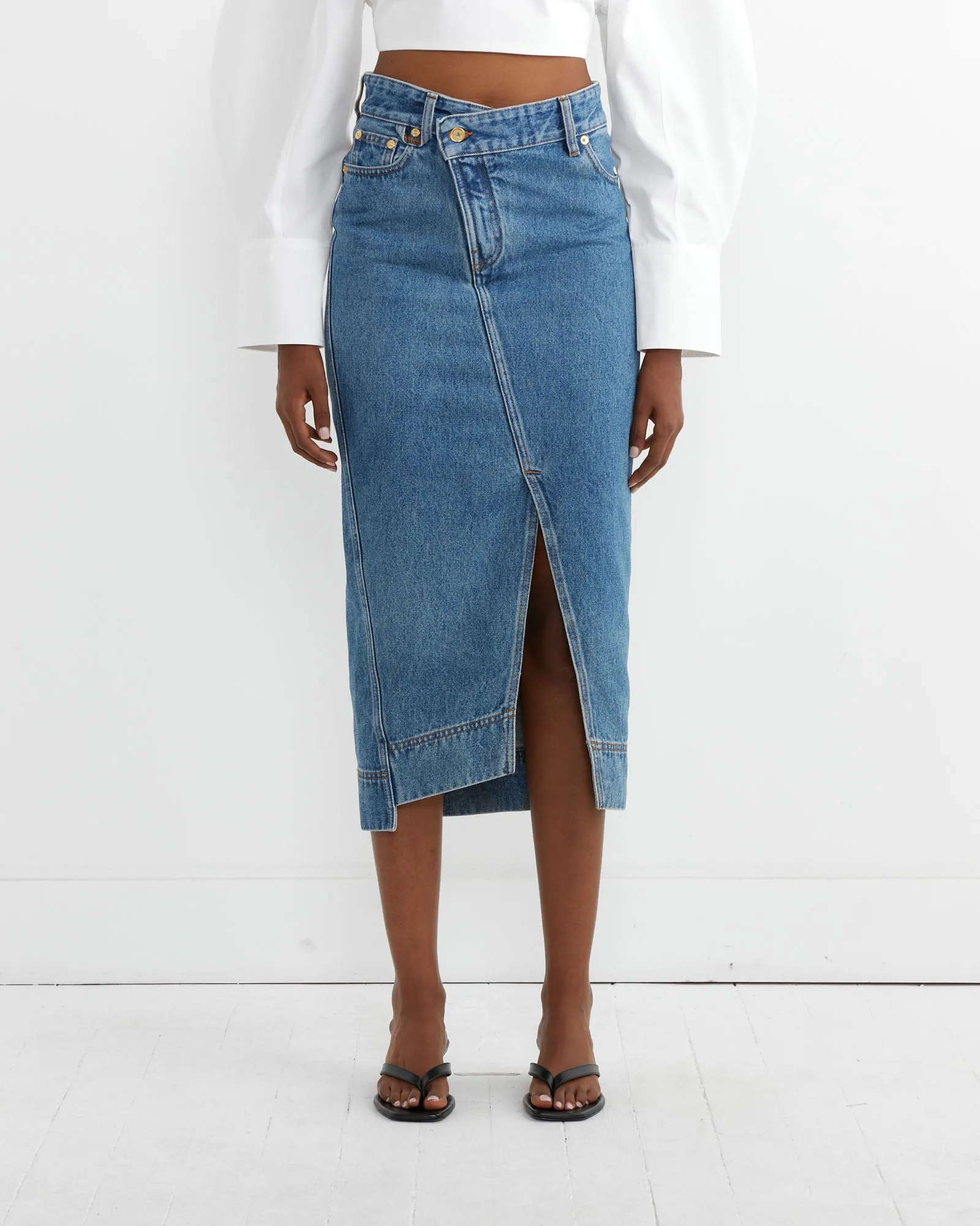 La Jupe De-Nimes Skirt in Blue/Tabac