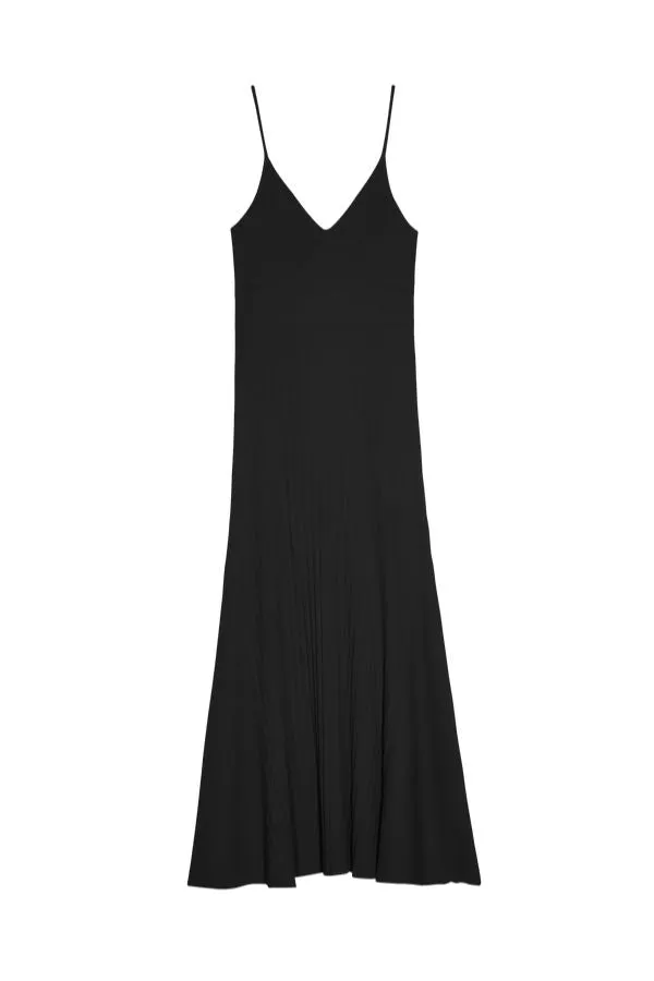 Melanie Rib Tank Dress | Jet Black | Organic