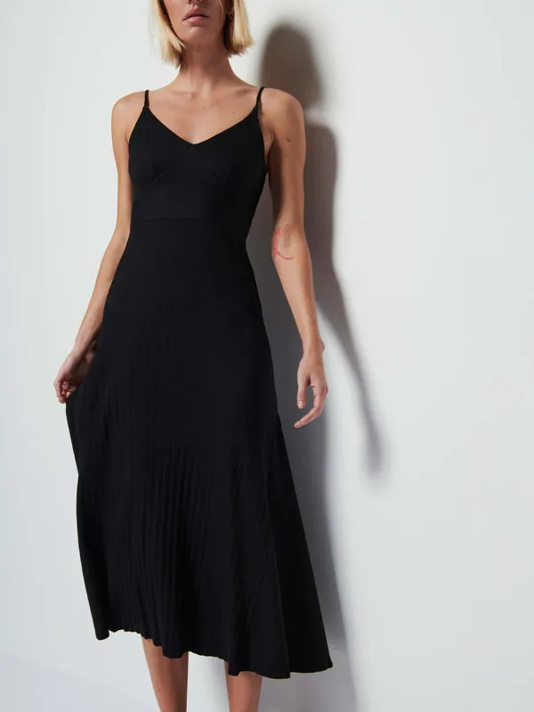 Melanie Rib Tank Dress | Jet Black | Organic