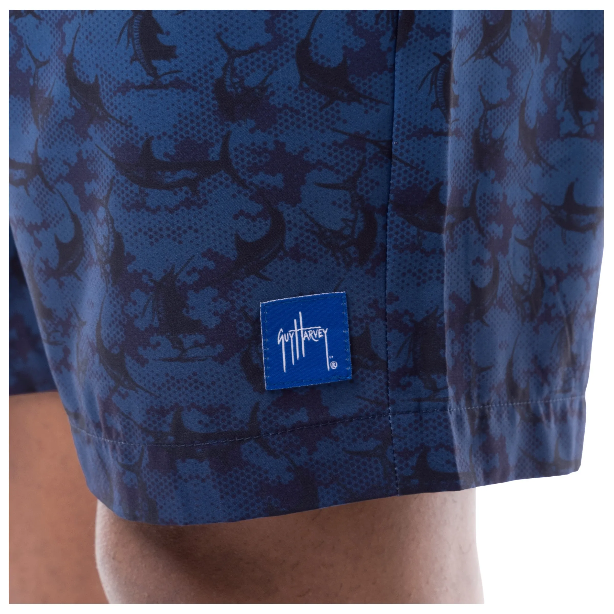 Mens 9" Marlin Seas Printed Hybrid Performance Short