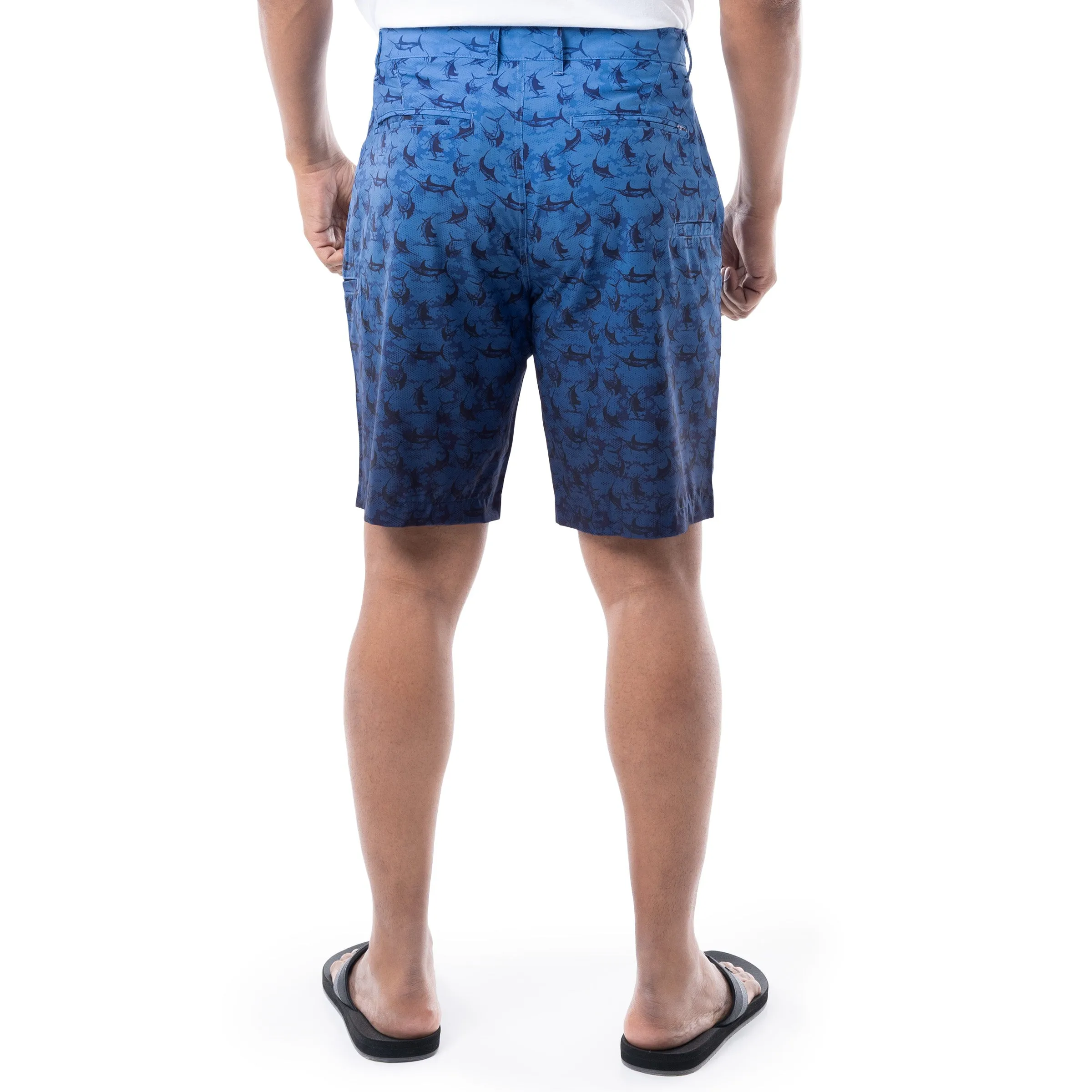 Mens 9" Marlin Seas Printed Hybrid Performance Short