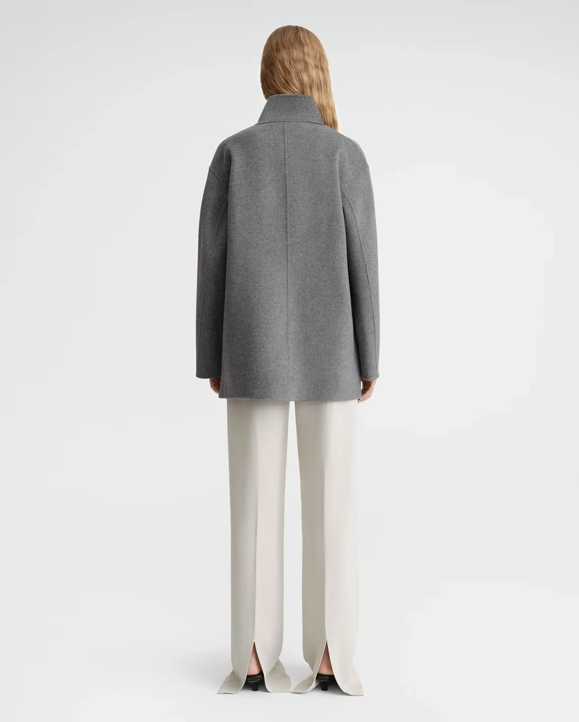 PATCH POCKET DOUBLÉ JACKET / PALE GREY MELANGE