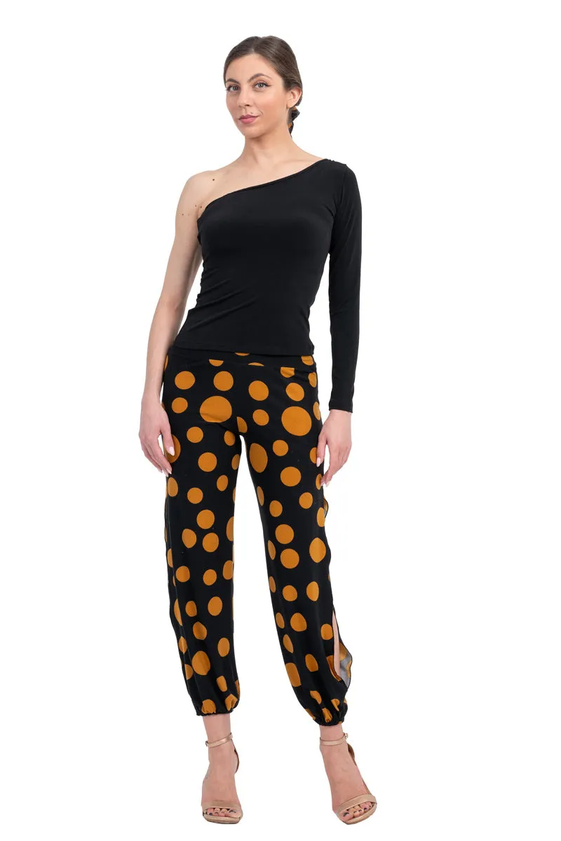 Polka-Dot Print Babucha Tango Pants With Slits