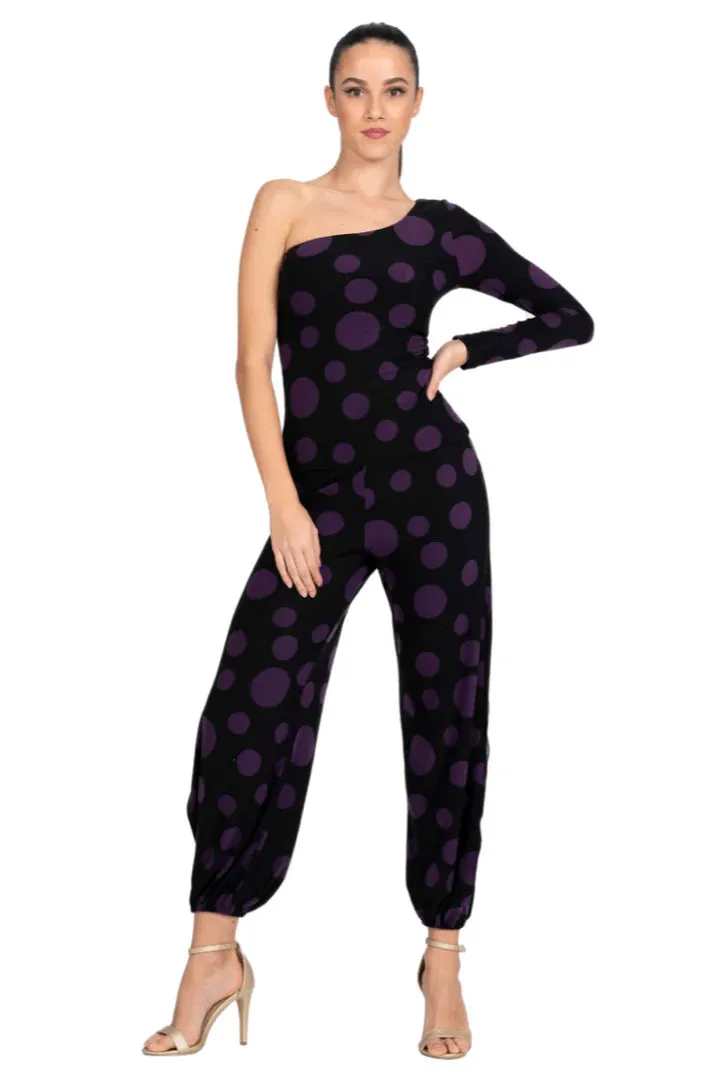 Polka-Dot Print Babucha Tango Pants With Slits