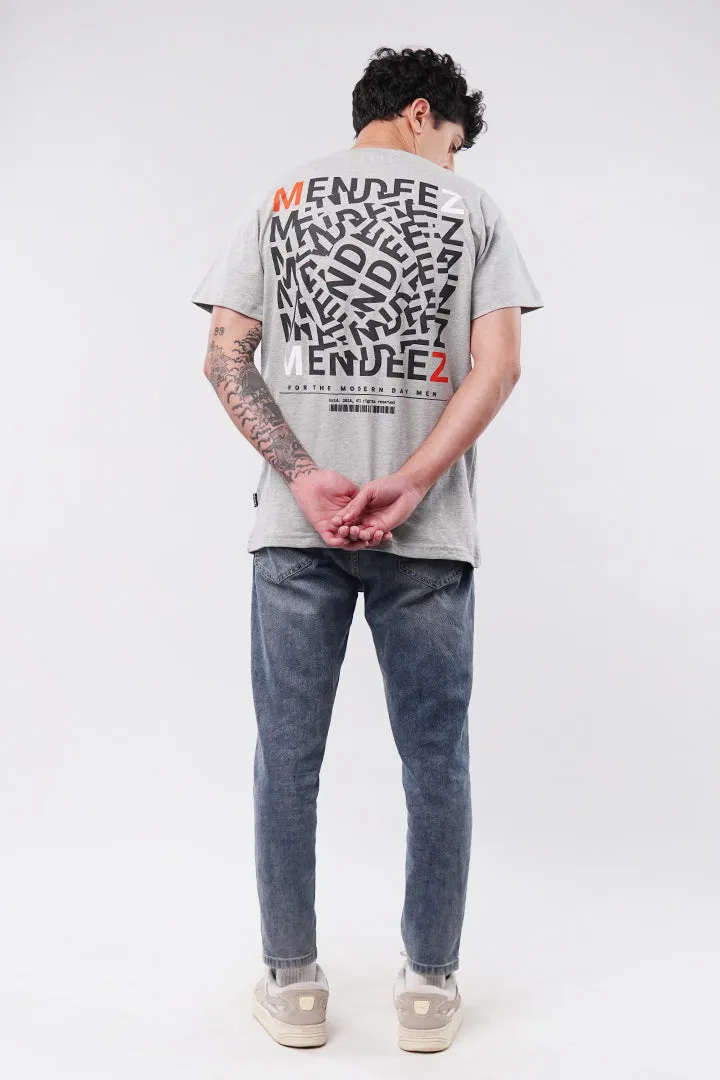 Printed Oversized T-Shirt - Heather Grey