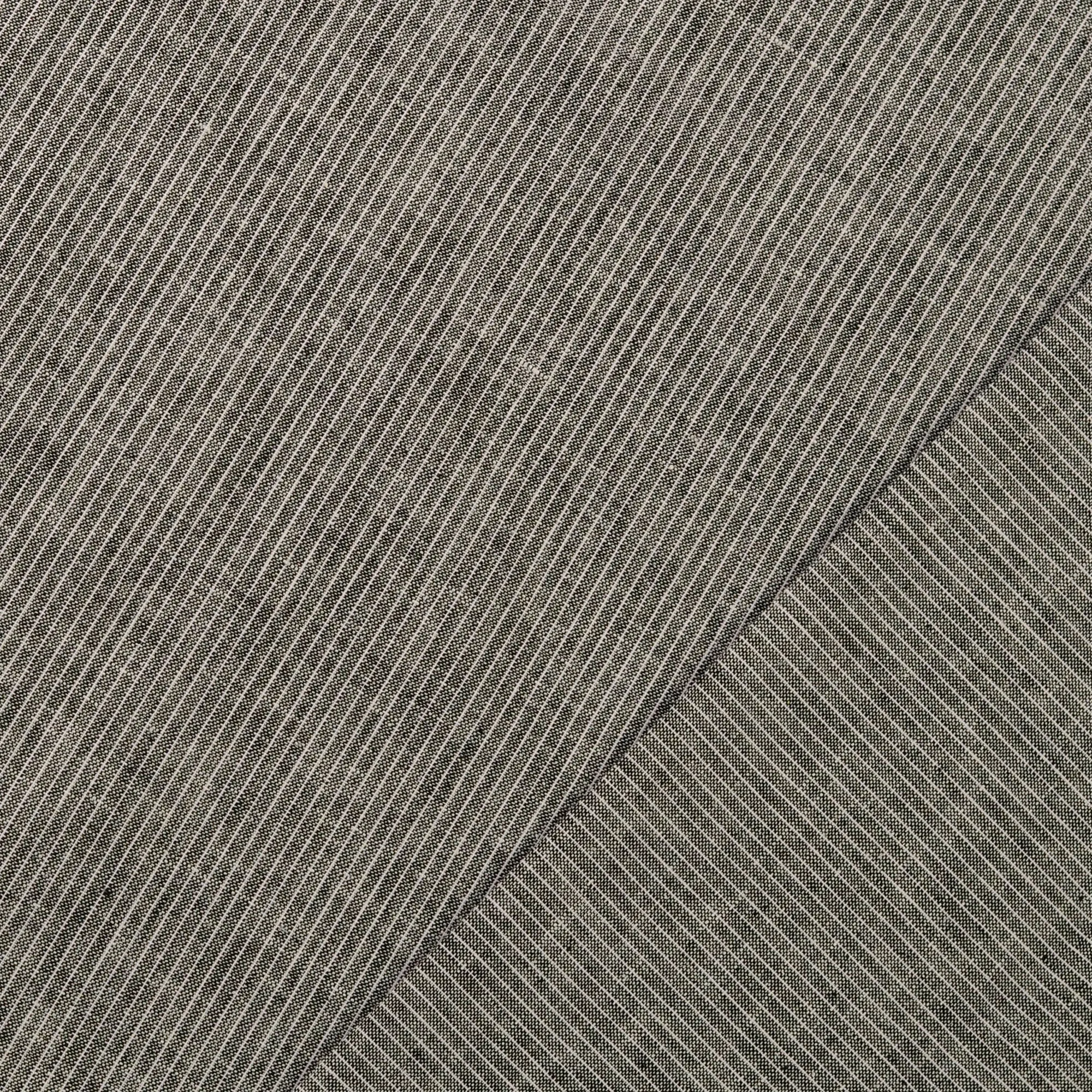 REMNANT 0.36 Metre - Fine Stripe Black Linen Cotton Fabric