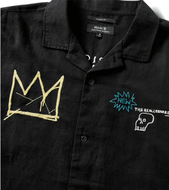 ROARK - Gonzo Camp Collar Shirt - Basquiat / Black