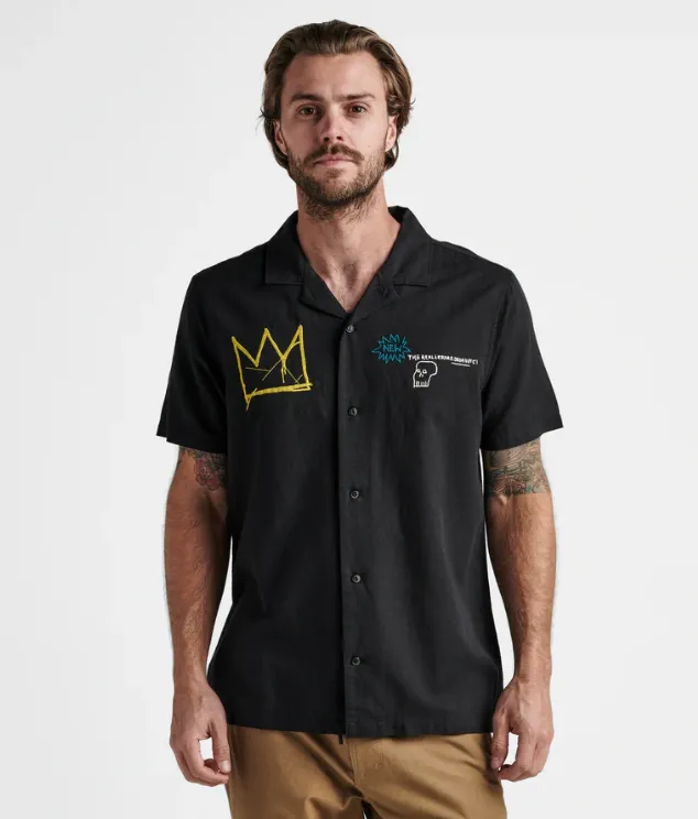 ROARK - Gonzo Camp Collar Shirt - Basquiat / Black