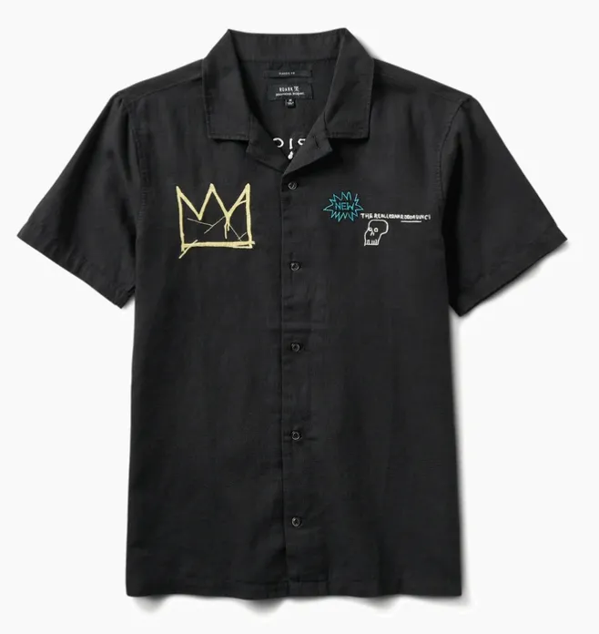 ROARK - Gonzo Camp Collar Shirt - Basquiat / Black