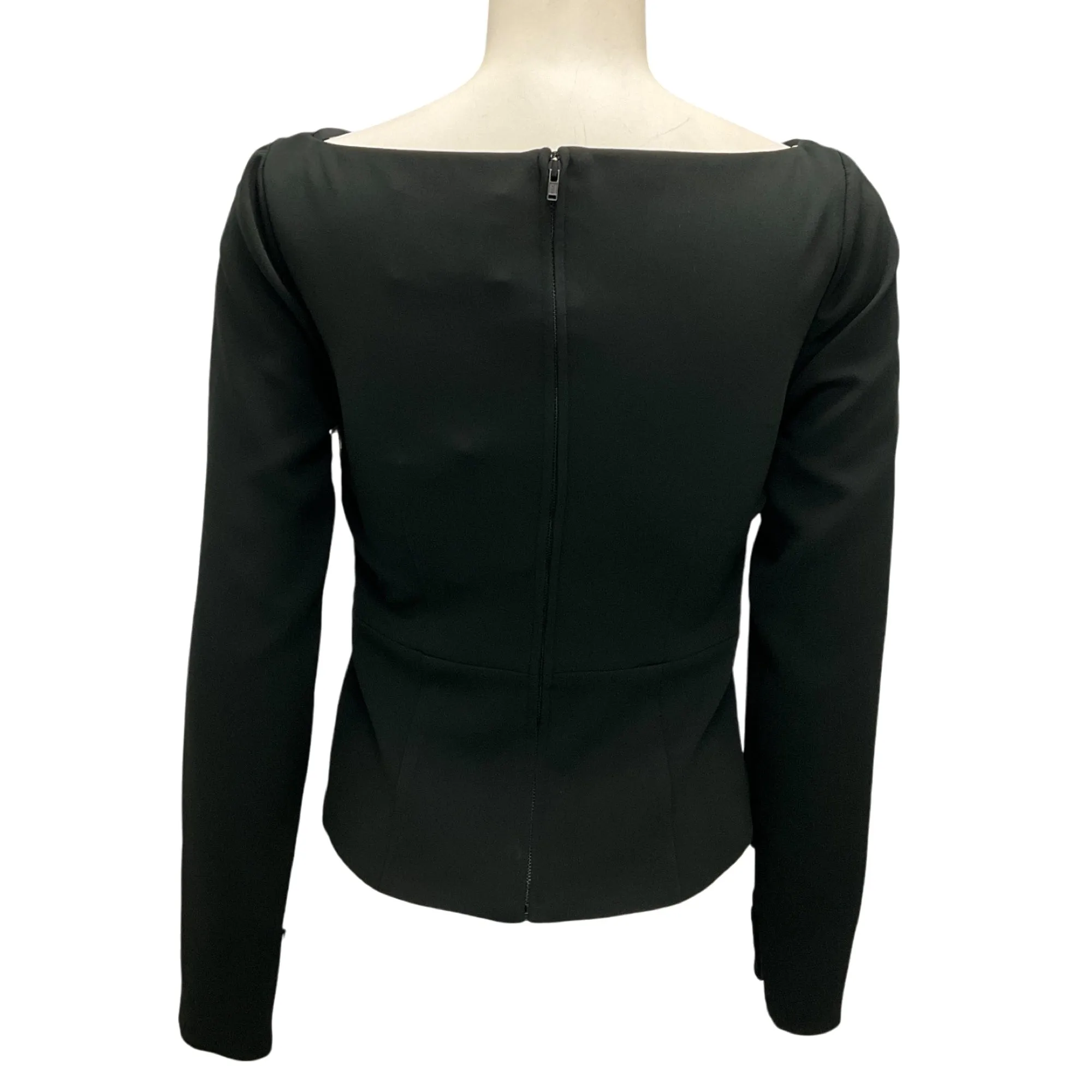 Roland Mouret Black 2023 Long Sleeve Stretch Cady Monochrome Top