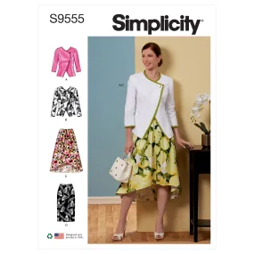 Simplicity S9555 Misses' Jacket and Skirts