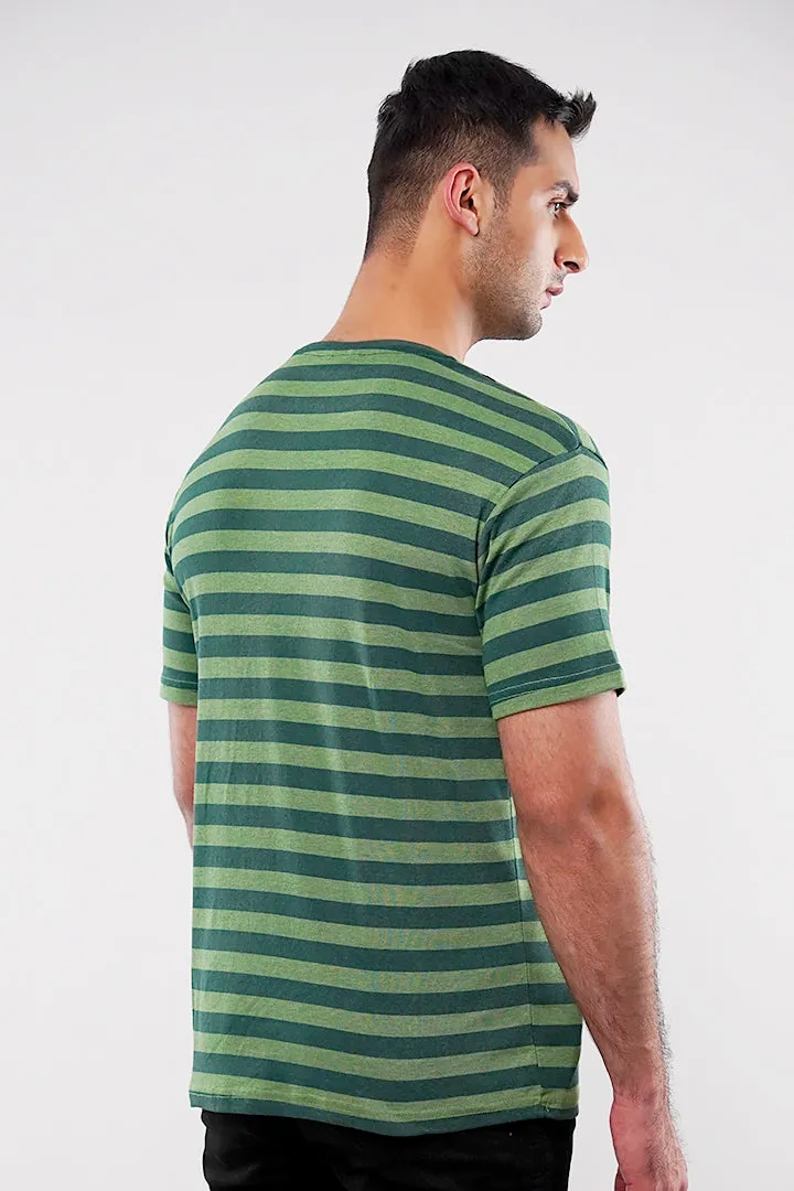 Striped Pocket T-Shirt - Green