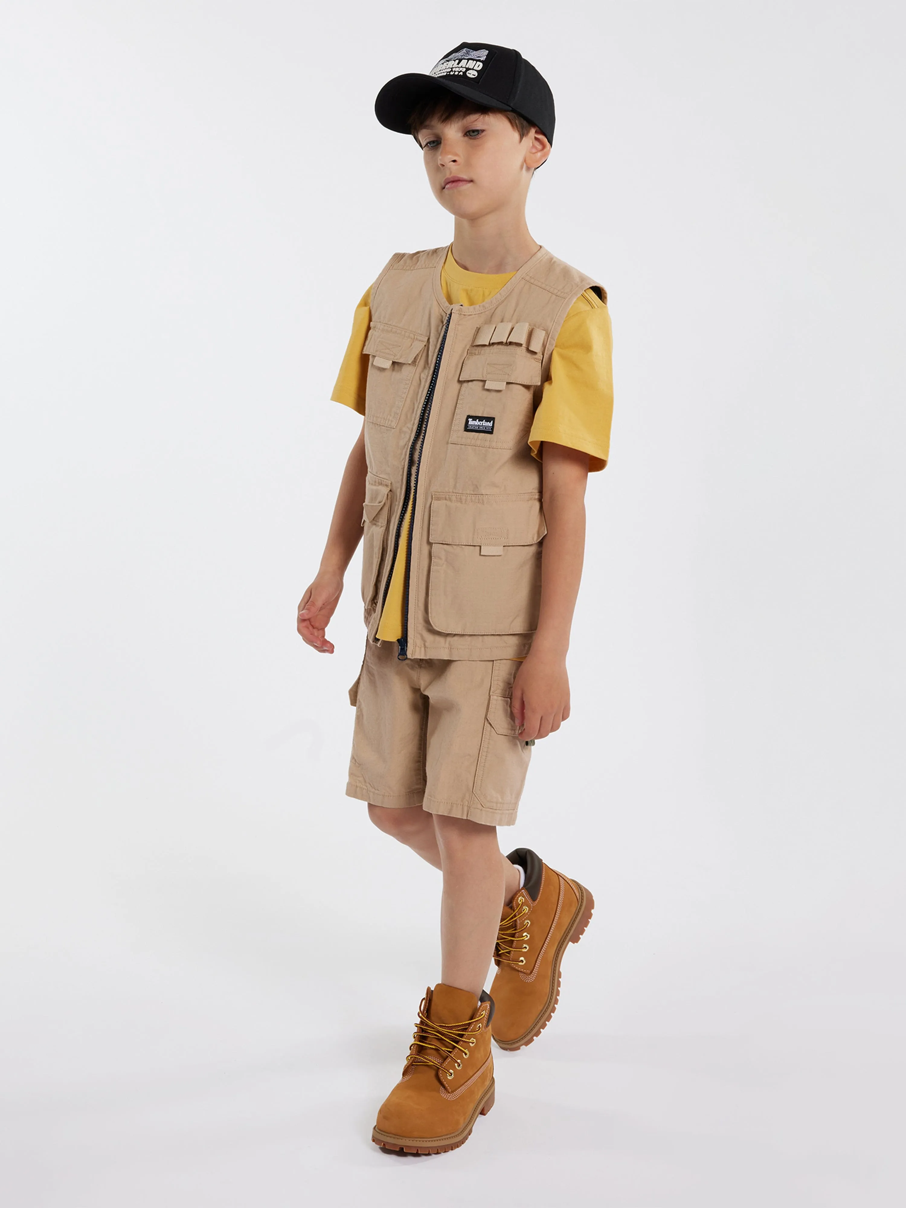 Timberland Boys Cargo Shorts in Beige