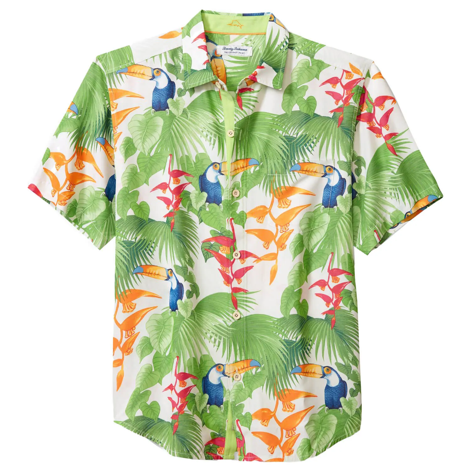 Tommy Bahama IslandZone Coconut Point Toucan Chats Camp Shirt - White