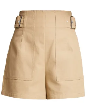 Umber Tan Utility Side Belted Shorts