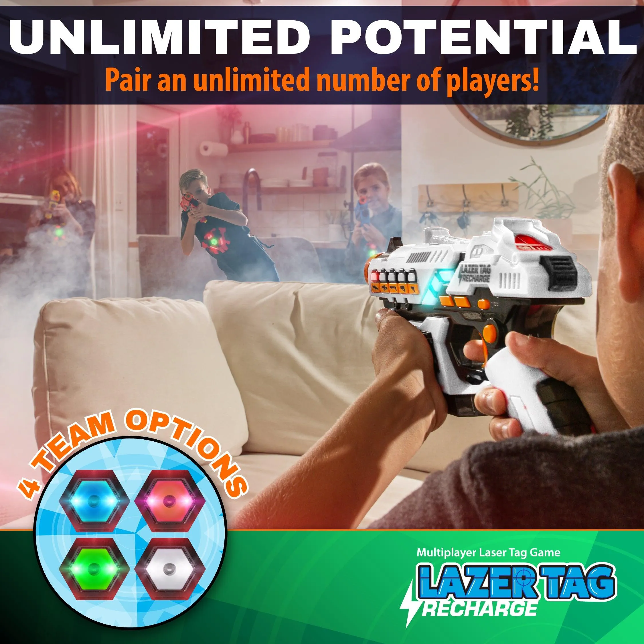 USA Toyz Rechargeable Laser Tag Toy Guns for Boys and Girls - 2pk